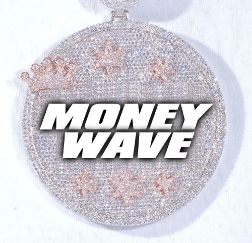 CUSTOM LETTER NECKLACE 3D BIG CROWN DISC sold by The GUU Shop