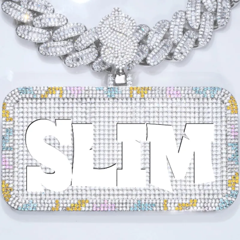 CUSTOM LETTER NECKLACE 3D COLORFUL SQUARE sold by The GUU Shop