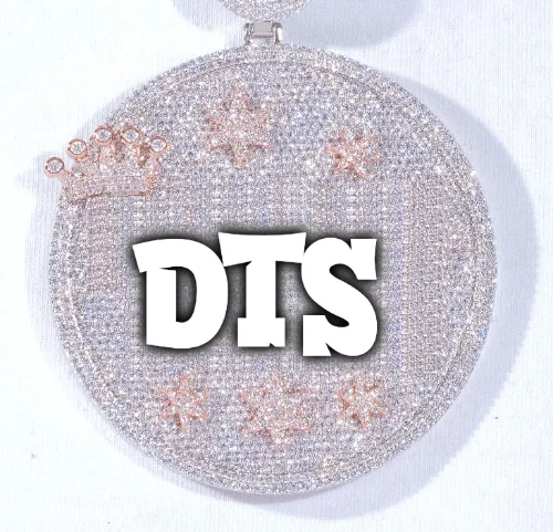 CUSTOM LETTER NECKLACE 3D BIG CROWN DISC sold by The GUU Shop