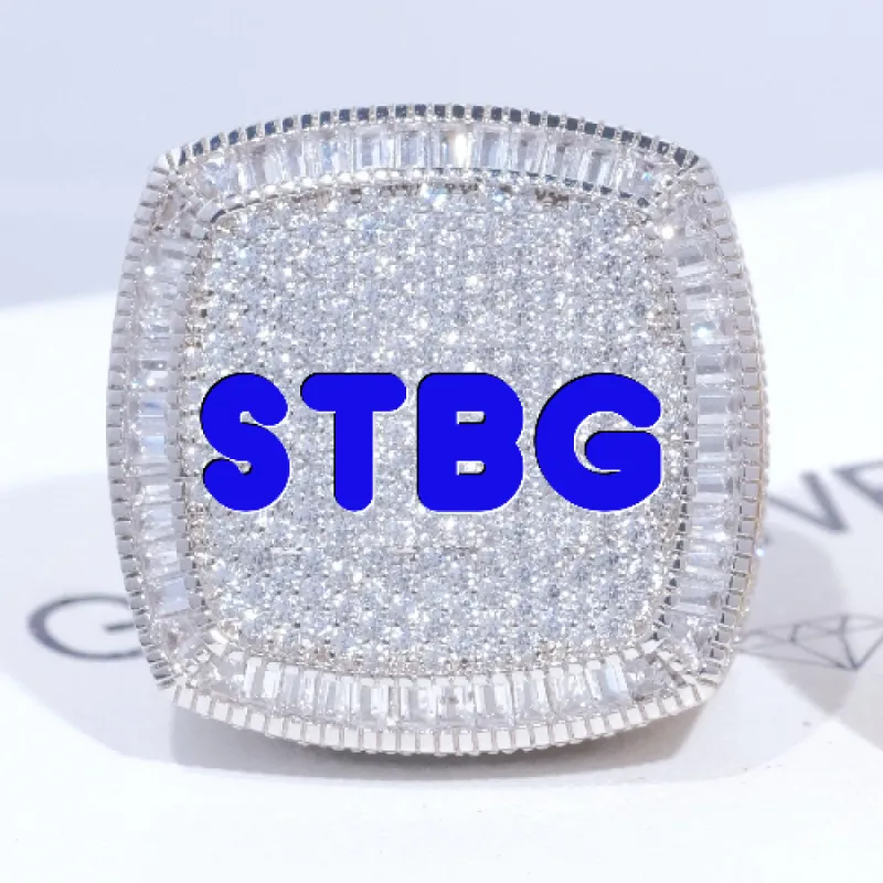 CUSTOM LETTER 3D ICED RING sold by The GUU Shop