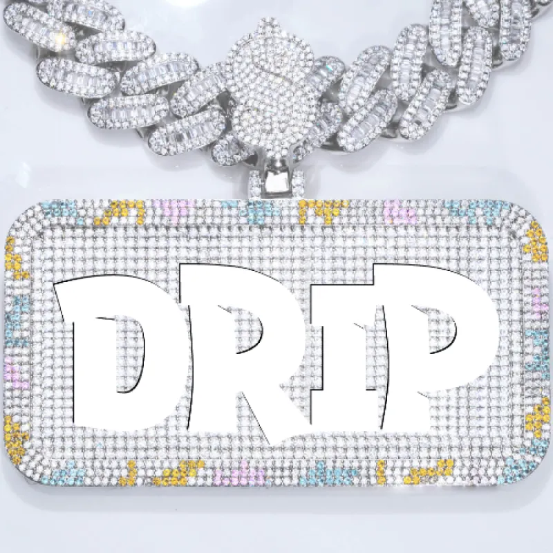 CUSTOM LETTER NECKLACE 3D COLORFUL SQUARE sold by The GUU Shop