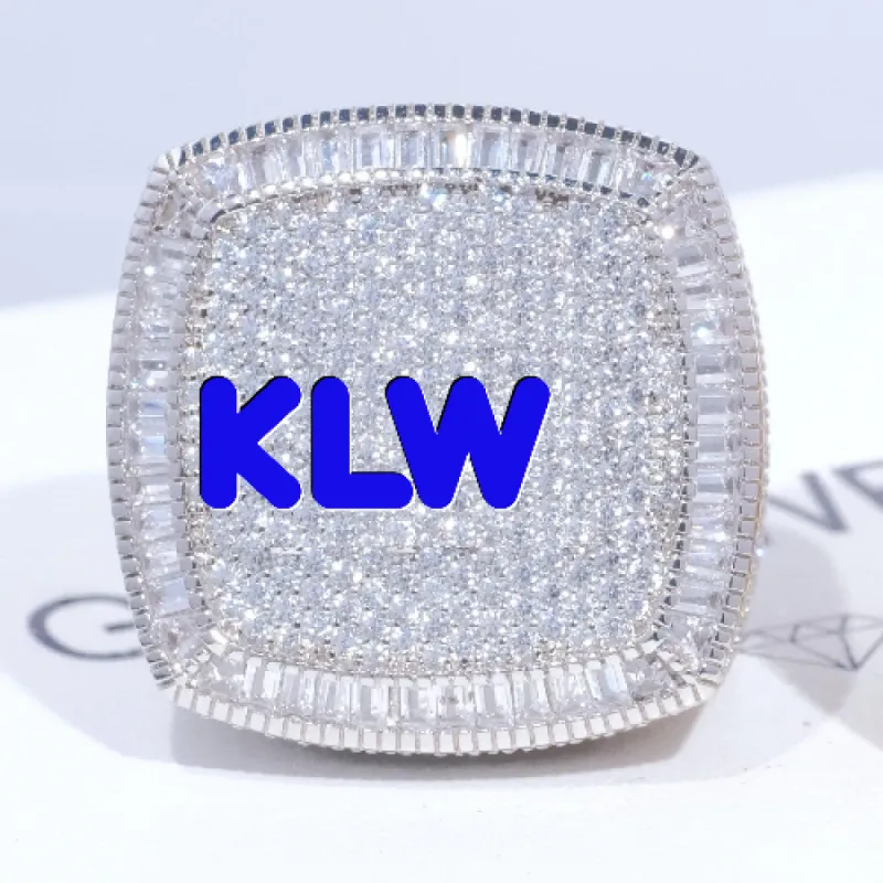 CUSTOM LETTER 3D ICED RING sold by The GUU Shop