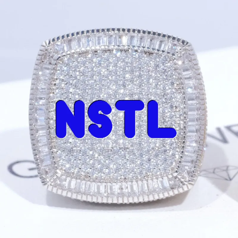 CUSTOM LETTER 3D ICED RING sold by The GUU Shop