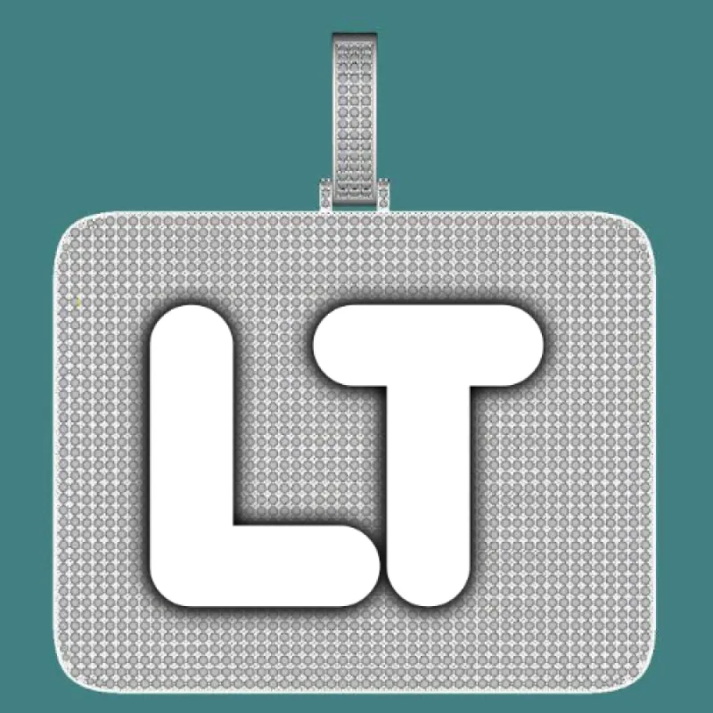 CUSTOM LETTER NECKLACE 3D BIG SQUARE sold by The GUU Shop