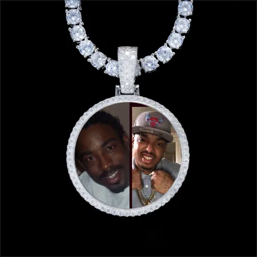 925S & VVS Moissanite 3D Circle Custom Picture Pendant sold by The GUU Shop