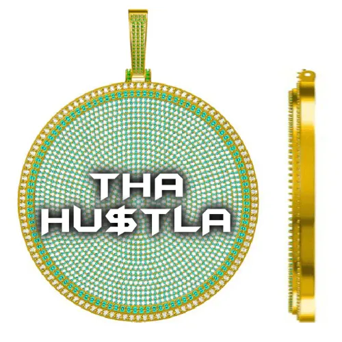 CUSTOM LETTER NECKLACE 3D BIG DISC sold by The GUU Shop