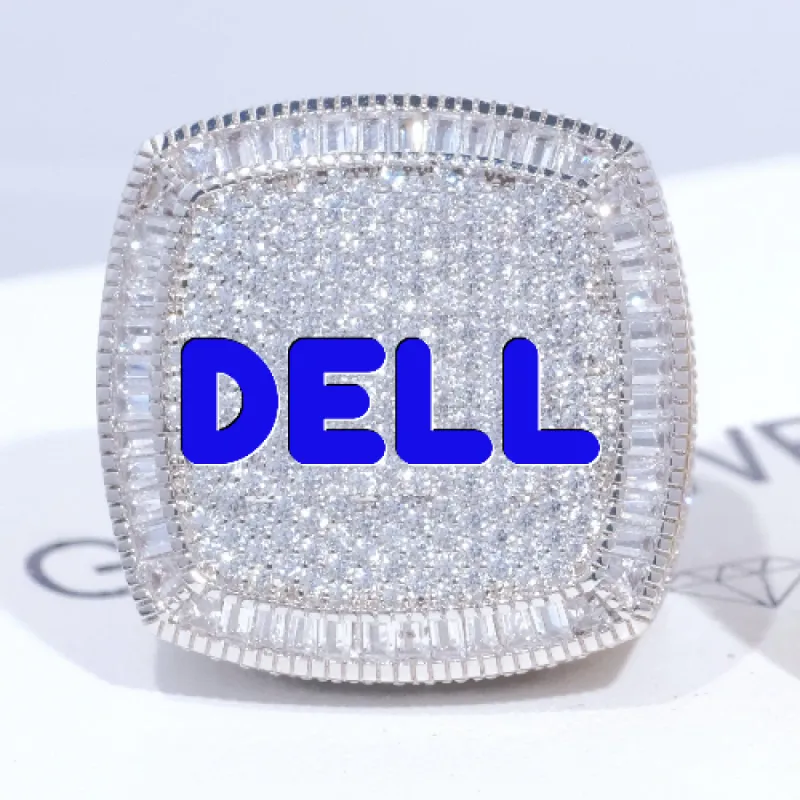 CUSTOM LETTER 3D ICED RING sold by The GUU Shop