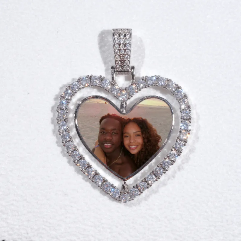 3D Spinning 2-Faced Heart Custom Picture Pendant sold by The GUU Shop