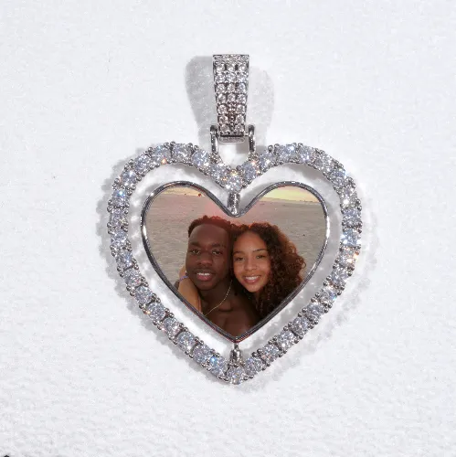 3D Spinning 2-Faced Heart Custom Picture Pendant sold by The GUU Shop