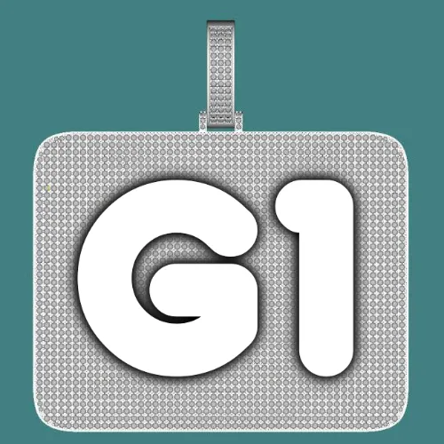 CUSTOM LETTER NECKLACE 3D BIG SQUARE sold by The GUU Shop