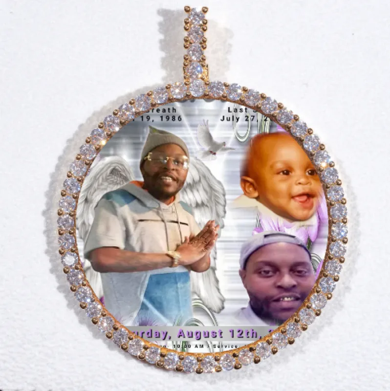 LARGE 3D CIRCLE CUSTOM PICTURE PENDANT sold by The GUU Shop