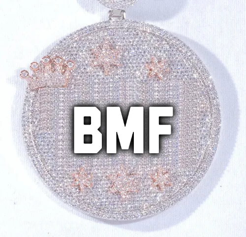 CUSTOM LETTER NECKLACE 3D BIG CROWN DISC sold by The GUU Shop