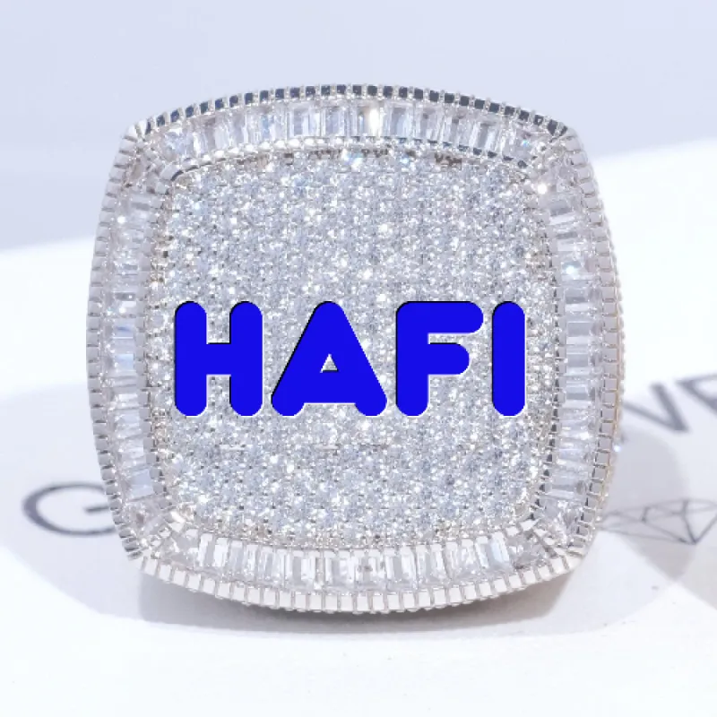 CUSTOM LETTER 3D ICED RING sold by The GUU Shop