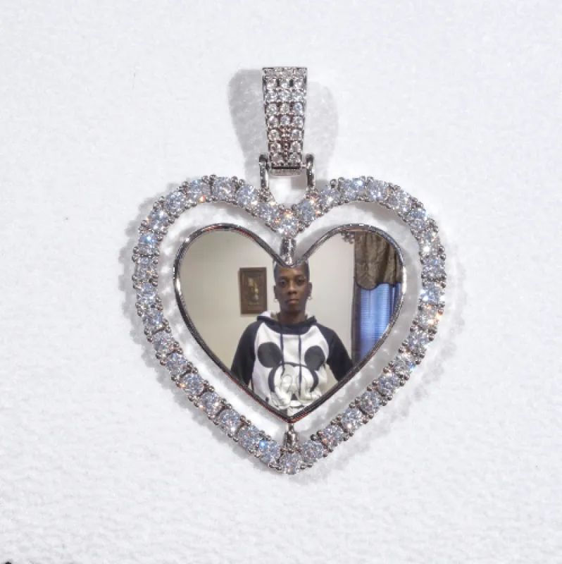 3D Spinning 2-Faced Heart Custom Picture Pendant sold by The GUU Shop