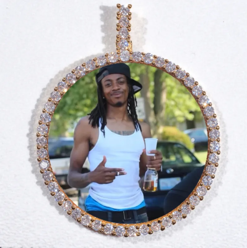 LARGE 3D CIRCLE CUSTOM PICTURE PENDANT sold by The GUU Shop