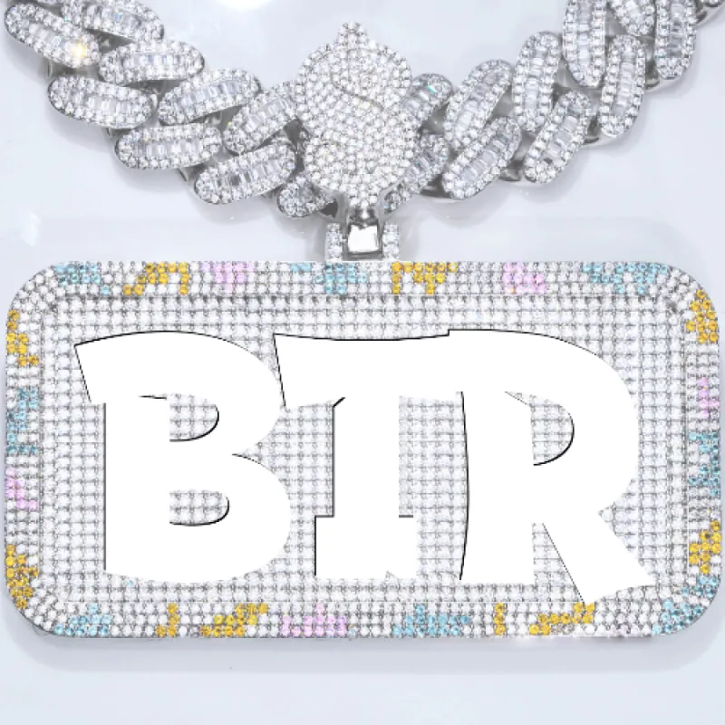 CUSTOM LETTER NECKLACE 3D COLORFUL SQUARE sold by The GUU Shop