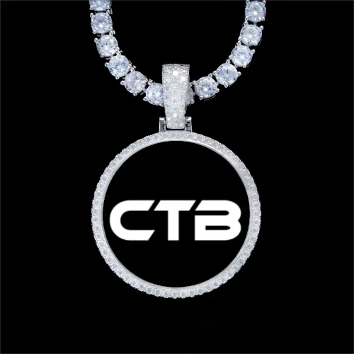 925S & VVS Moissanite 3D Circle Custom Picture Pendant sold by The GUU Shop