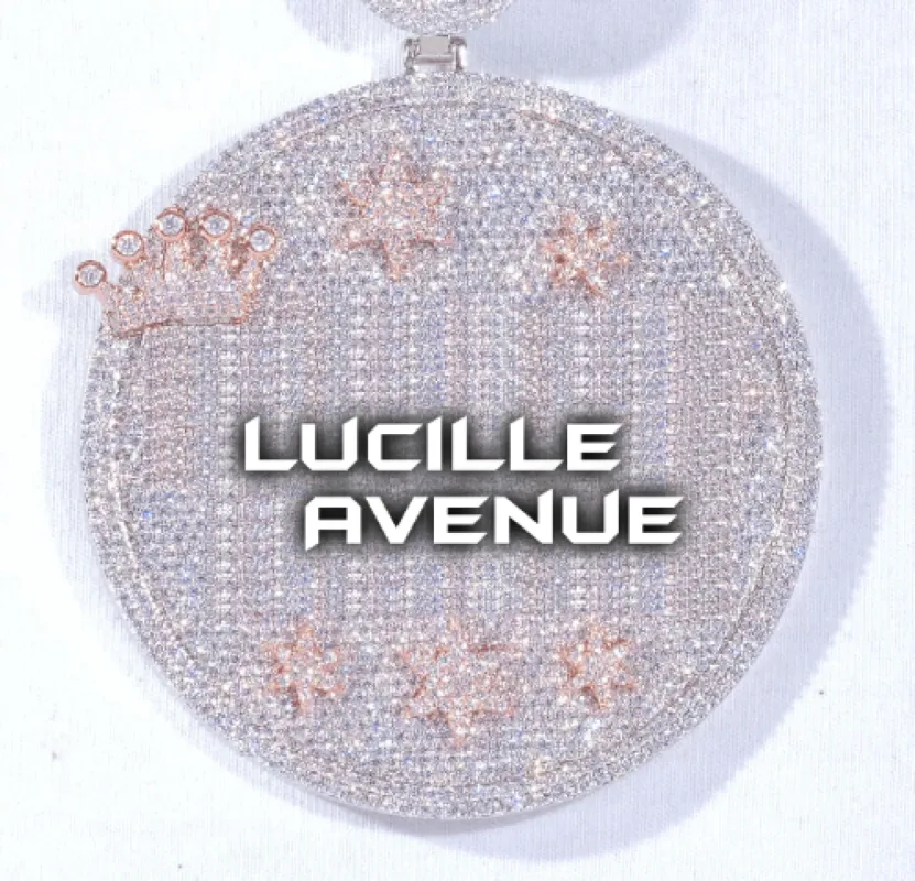 CUSTOM LETTER NECKLACE 3D BIG CROWN DISC sold by The GUU Shop