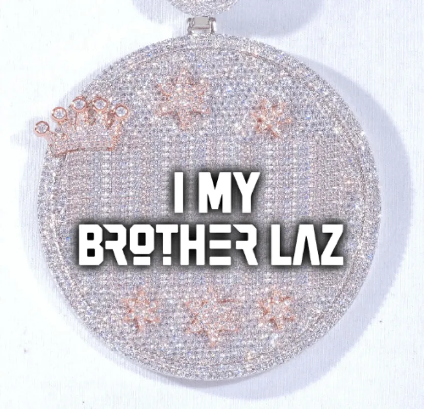 CUSTOM LETTER NECKLACE 3D BIG CROWN DISC sold by The GUU Shop