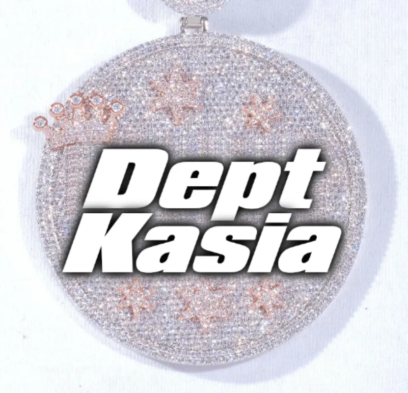 CUSTOM LETTER NECKLACE 3D BIG CROWN DISC sold by The GUU Shop