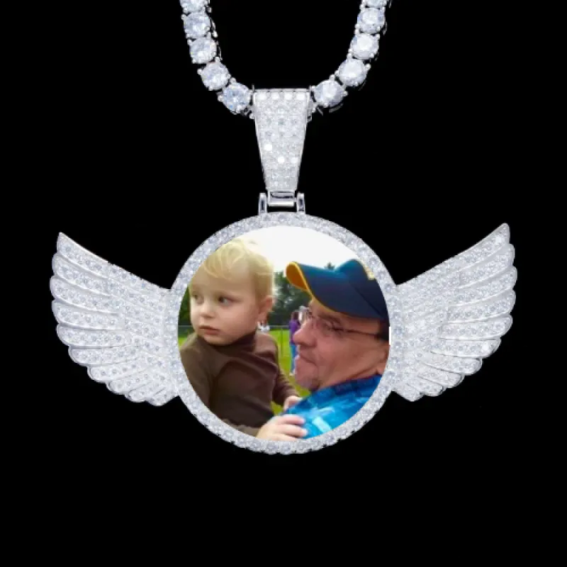 925S & VVS Moissanite 3D Wing Custom Picture Pendant made by The GUU Shop