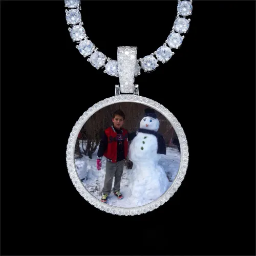 925S & VVS Moissanite 3D Circle Custom Picture Pendant sold by The GUU Shop