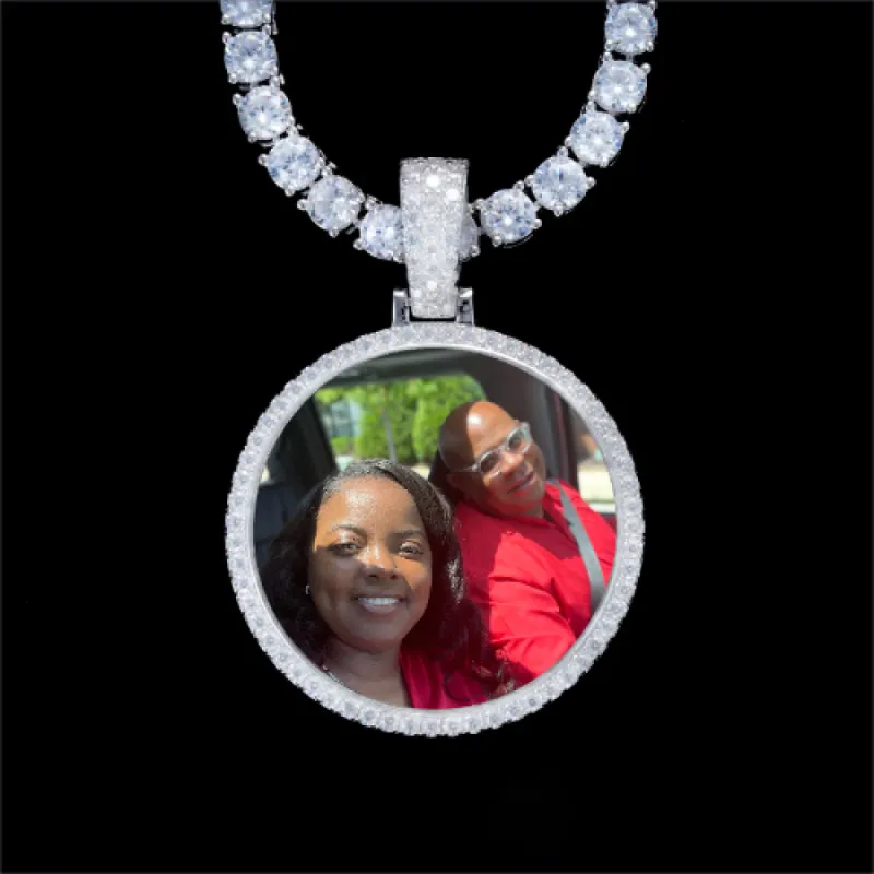 925S & VVS Moissanite 3D Circle Custom Picture Pendant sold by The GUU Shop