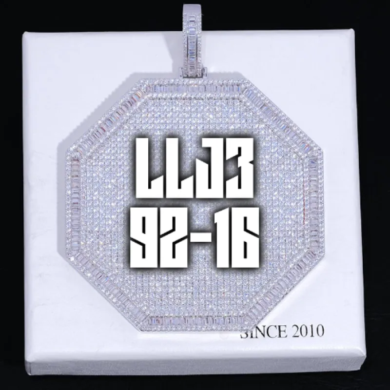 CUSTOM LETTER NECKLACE 3D BIG OCTAGON sold by The GUU Shop