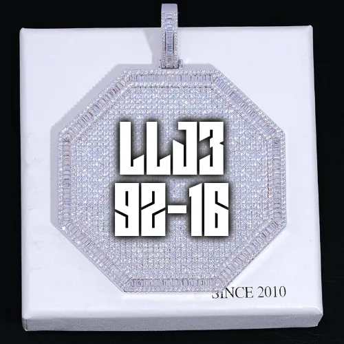 CUSTOM LETTER NECKLACE 3D BIG OCTAGON sold by The GUU Shop