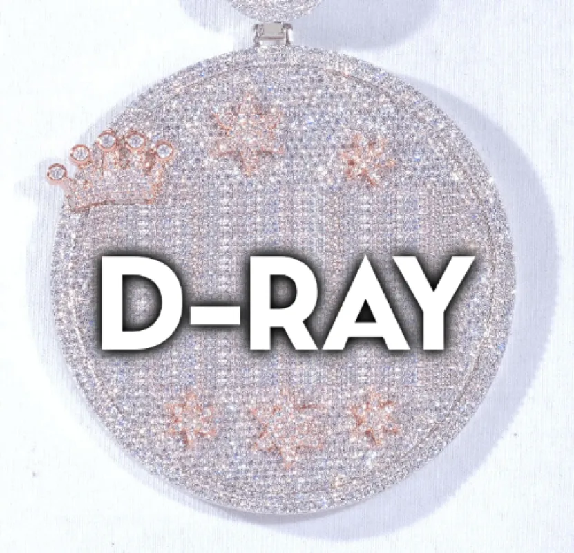 CUSTOM LETTER NECKLACE 3D BIG CROWN DISC sold by The GUU Shop