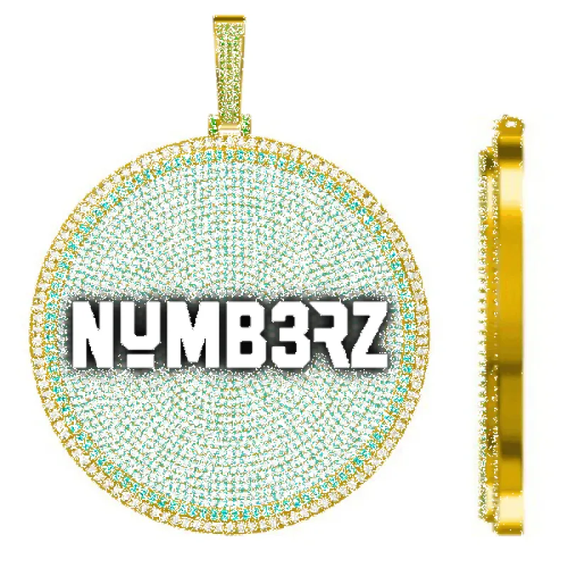 CUSTOM LETTER NECKLACE 3D BIG DISC sold by The GUU Shop