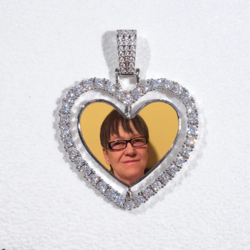 3D Spinning 2-Faced Heart Custom Picture Pendant sold by The GUU Shop