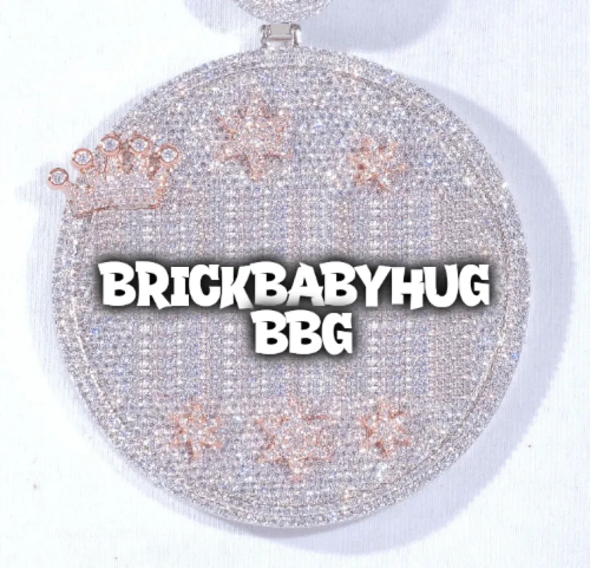 CUSTOM LETTER NECKLACE 3D BIG CROWN DISC made by The GUU Shop