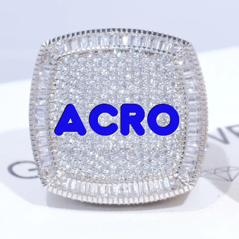 CUSTOM LETTER 3D ICED RING sold by The GUU Shop