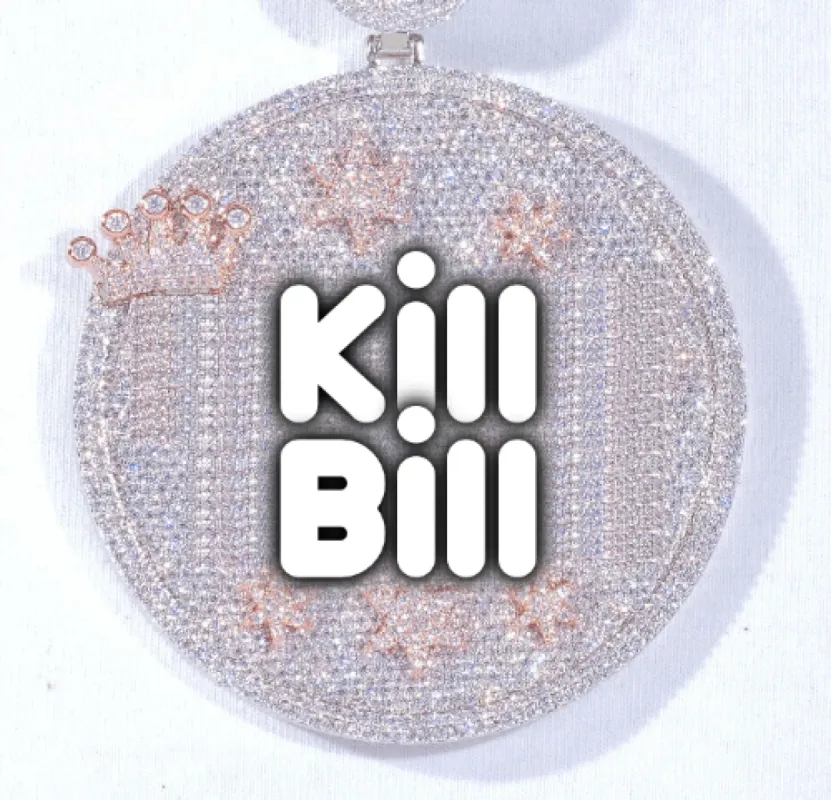 CUSTOM LETTER NECKLACE 3D BIG CROWN DISC sold by The GUU Shop