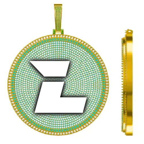 CUSTOM LETTER NECKLACE 3D BIG DISC sold by The GUU Shop