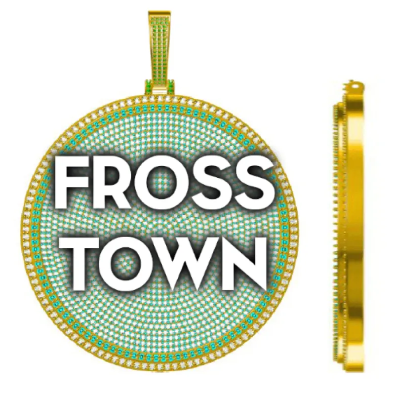 CUSTOM LETTER NECKLACE 3D BIG DISC sold by The GUU Shop