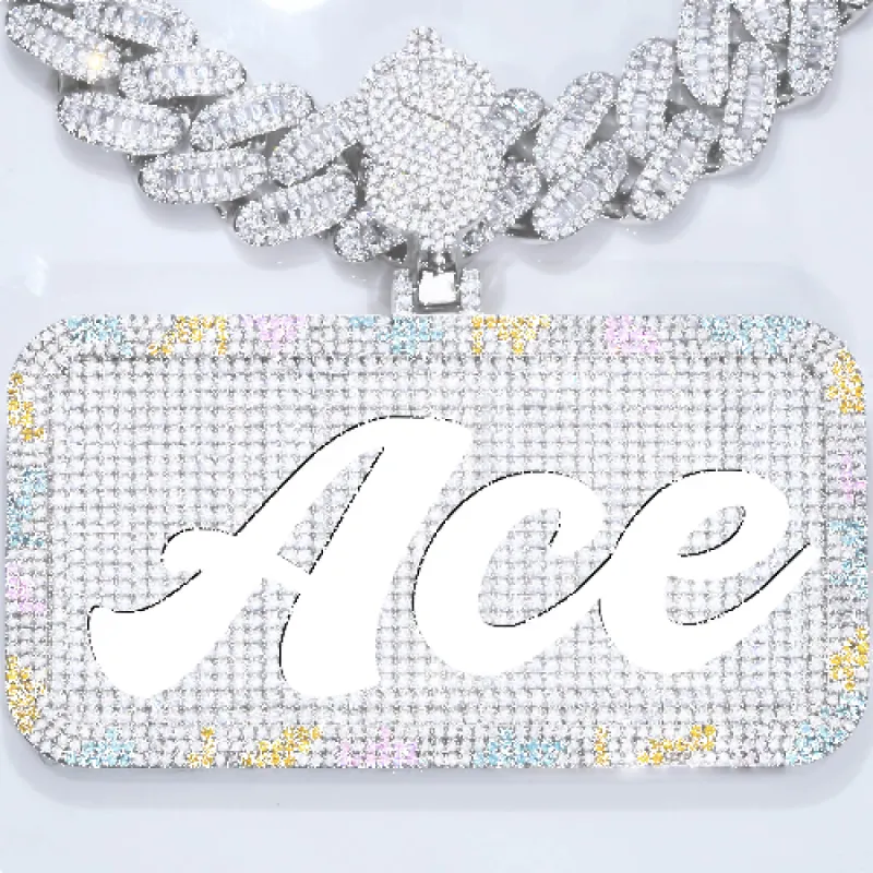 CUSTOM LETTER NECKLACE 3D COLORFUL SQUARE sold by The GUU Shop