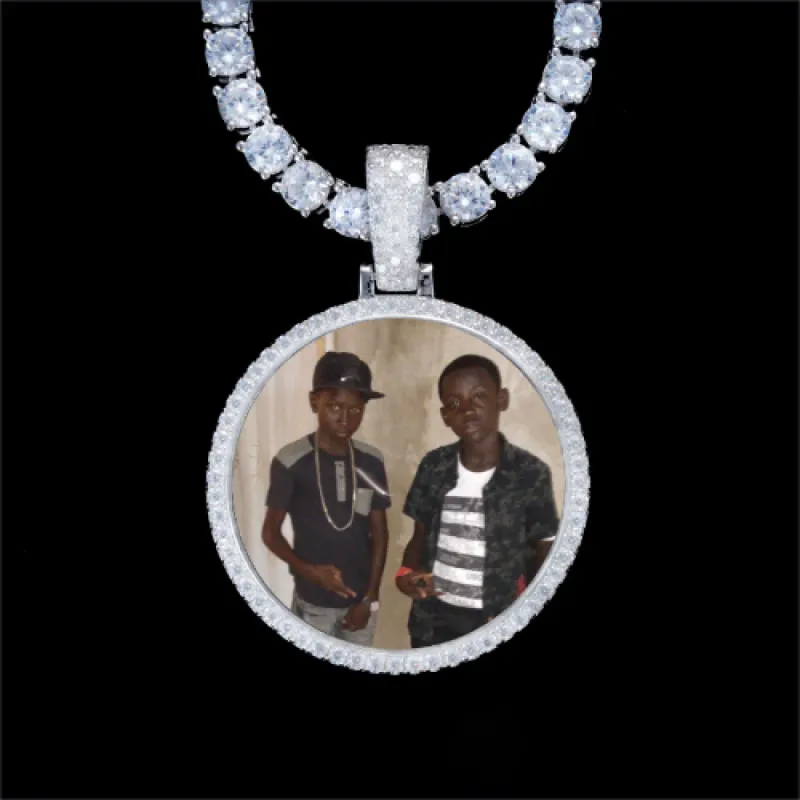 925S & VVS Moissanite 3D Circle Custom Picture Pendant sold by The GUU Shop