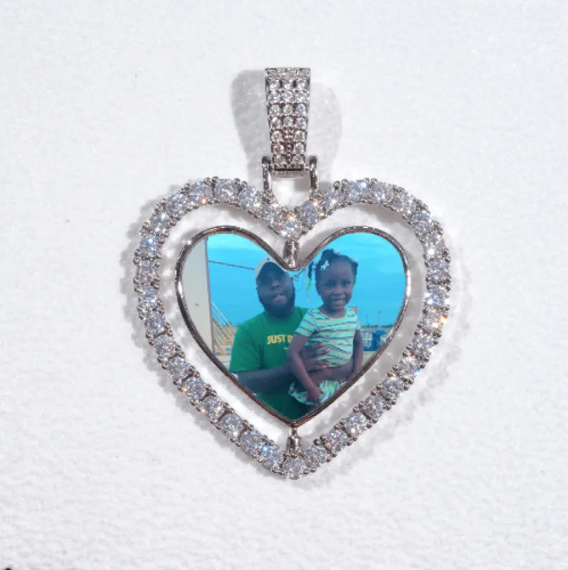 3D Spinning 2-Faced Heart Custom Picture Pendant sold by The GUU Shop