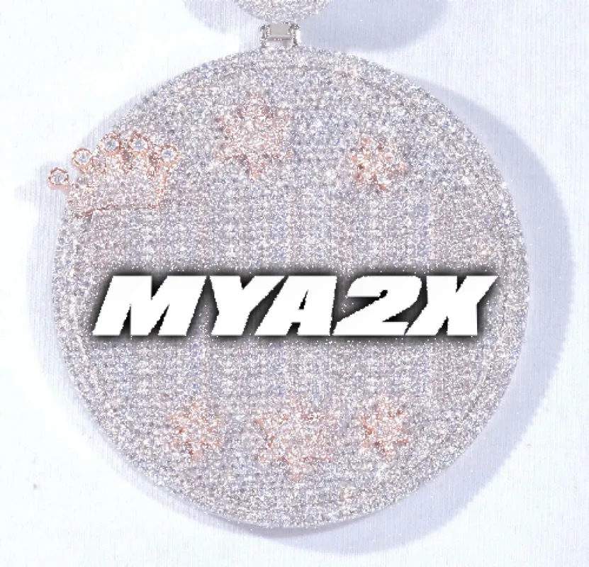 CUSTOM LETTER NECKLACE 3D BIG CROWN DISC sold by The GUU Shop