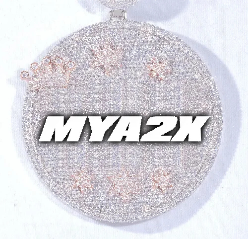 CUSTOM LETTER NECKLACE 3D BIG CROWN DISC sold by The GUU Shop