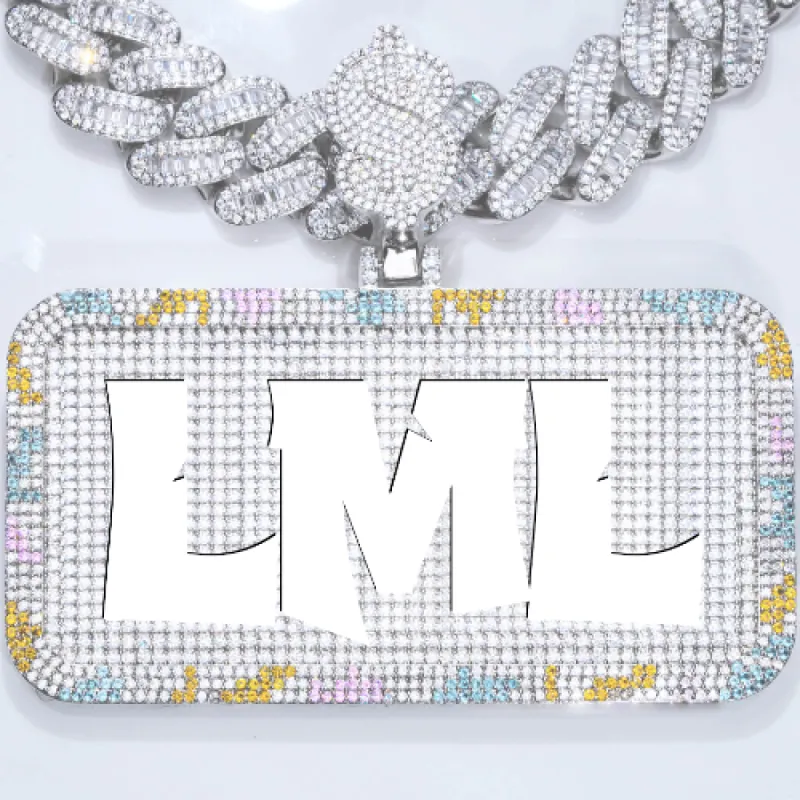 CUSTOM LETTER NECKLACE 3D COLORFUL SQUARE sold by The GUU Shop