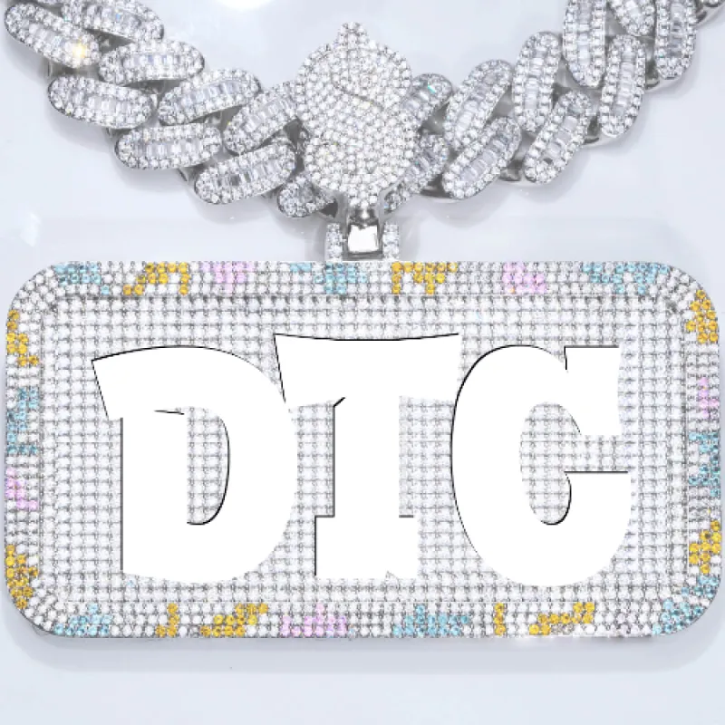 CUSTOM LETTER NECKLACE 3D COLORFUL SQUARE sold by The GUU Shop