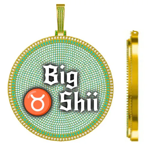 CUSTOM LETTER NECKLACE 3D BIG DISC sold by The GUU Shop