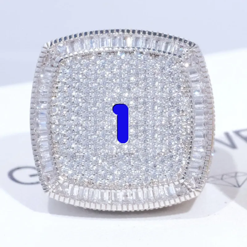 CUSTOM LETTER 3D ICED RING sold by The GUU Shop