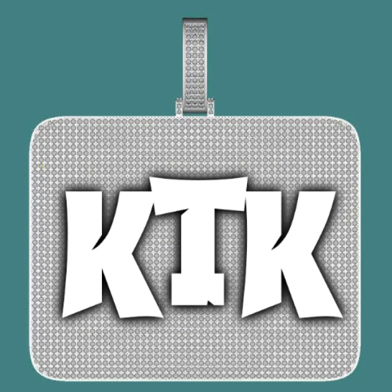 CUSTOM LETTER NECKLACE 3D BIG SQUARE made by The GUU Shop