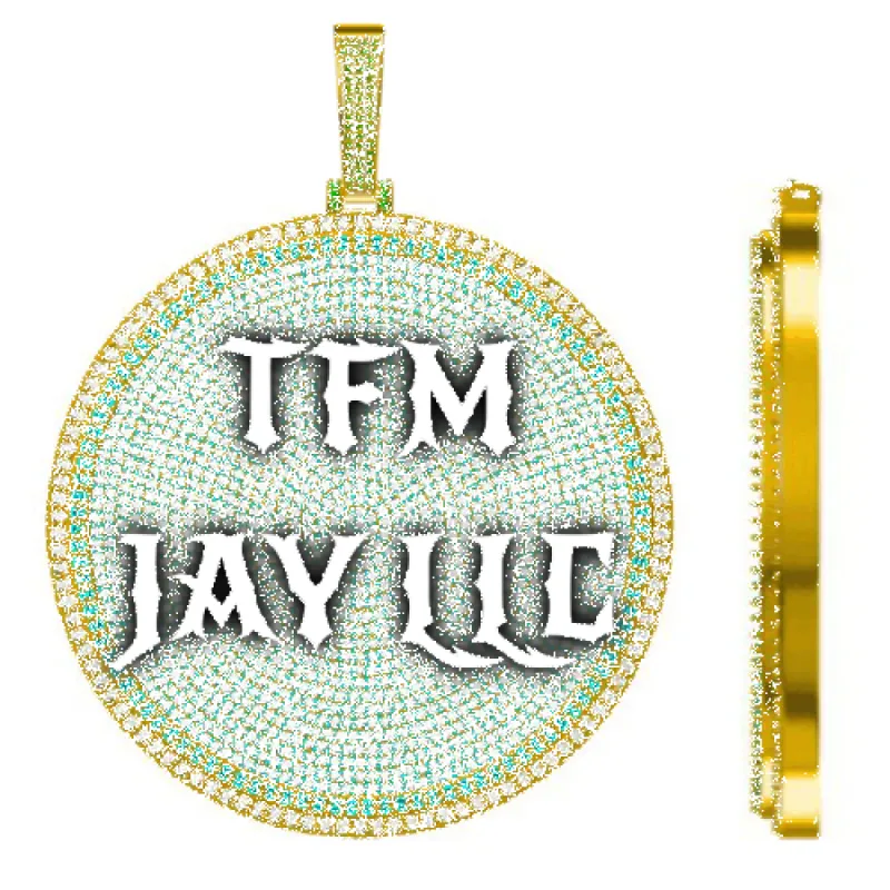 CUSTOM LETTER NECKLACE 3D BIG DISC sold by The GUU Shop