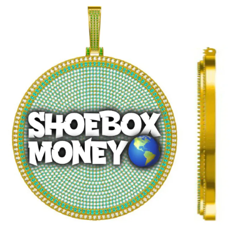 CUSTOM LETTER NECKLACE 3D BIG DISC sold by The GUU Shop