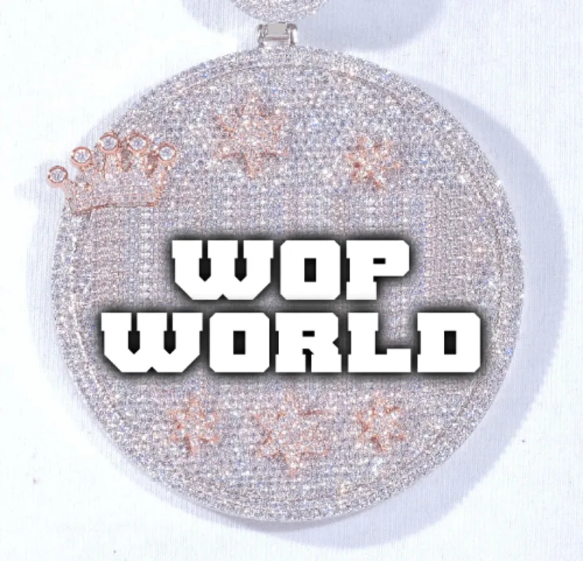 CUSTOM LETTER NECKLACE 3D BIG CROWN DISC made by The GUU Shop